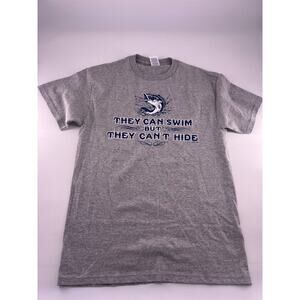 Fishing Tshirt Mens Medium Gray Blue Short Sleeve Pullover Fish Proweight